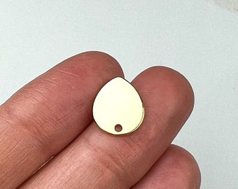 10 pezzi di orecchini a goccia grandi placcati in oro vero 18 carati con perni in acciaio inossidabile chirurgico 316 / Componenti per orecchini / Orecchini ipoallergenici - Italia