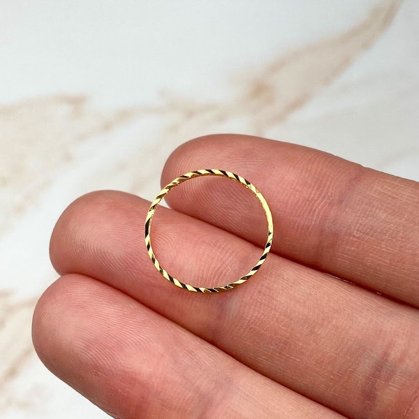 15mm 18K Gold Plated Textured Circle Connector Charms, Linking Rings, Gold Earring Findings, Jewelry Supplies