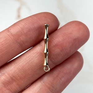 18K Gold Plated Bamboo Earring Posts, Gold Plated Earring Findings, Jewelry Supplies