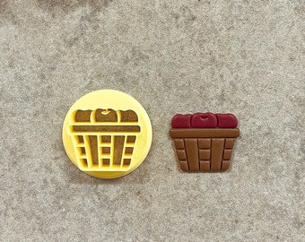 1.25 in Apple Basket Clay Cutter, Autumn Clay Cutter, Fall Clay Cutter, Embossing Cutter, Earring Cutters, Ready To Ship