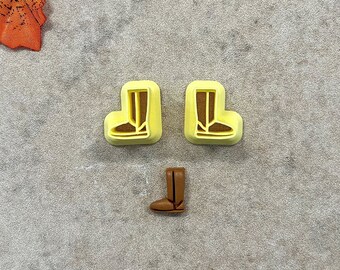 Fall Boots Stud Clay Cutters 0.5 in, Autumn Clay Cutters, Embossing Cutters, Earring Cutters, Ready to Ship