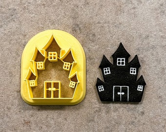 Haunted House Polymer Clay Cutter, Halloween Clay Cutters, Fall Clay Cutters, Embossing Cutter, Polymer Clay Tools, Ready To Ship
