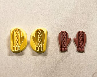 Mirrored Mitten Clay Cutters, Imprint Cutters, Christmas Cutters, Embossing Cutters, Earring Cutters, Ready To Ship