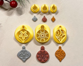 Juego de cortadores de arcilla para adornos navideños, cortadores para Navidad, cortadores para relieve, cortadores para aretes, herramientas de arcilla polimérica, listos para enviar.
