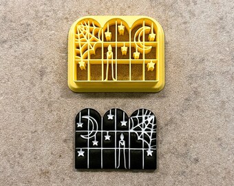 Halloween Window Polymer Clay Cutter, Fall Clay Cutters, Embossing Cutter, Polymer Clay Tools, Ready To Ship