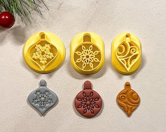 Juego de cortadores de arcilla para adornos navideños, cortadores para Navidad, cortadores para relieve, cortadores para aretes, herramientas de arcilla polimérica, listos para enviar.