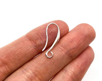 925 Sterling Silver Plated Brass Earring Hooks, Long Earring Wires, Long Earring Hooks, Earring Findings