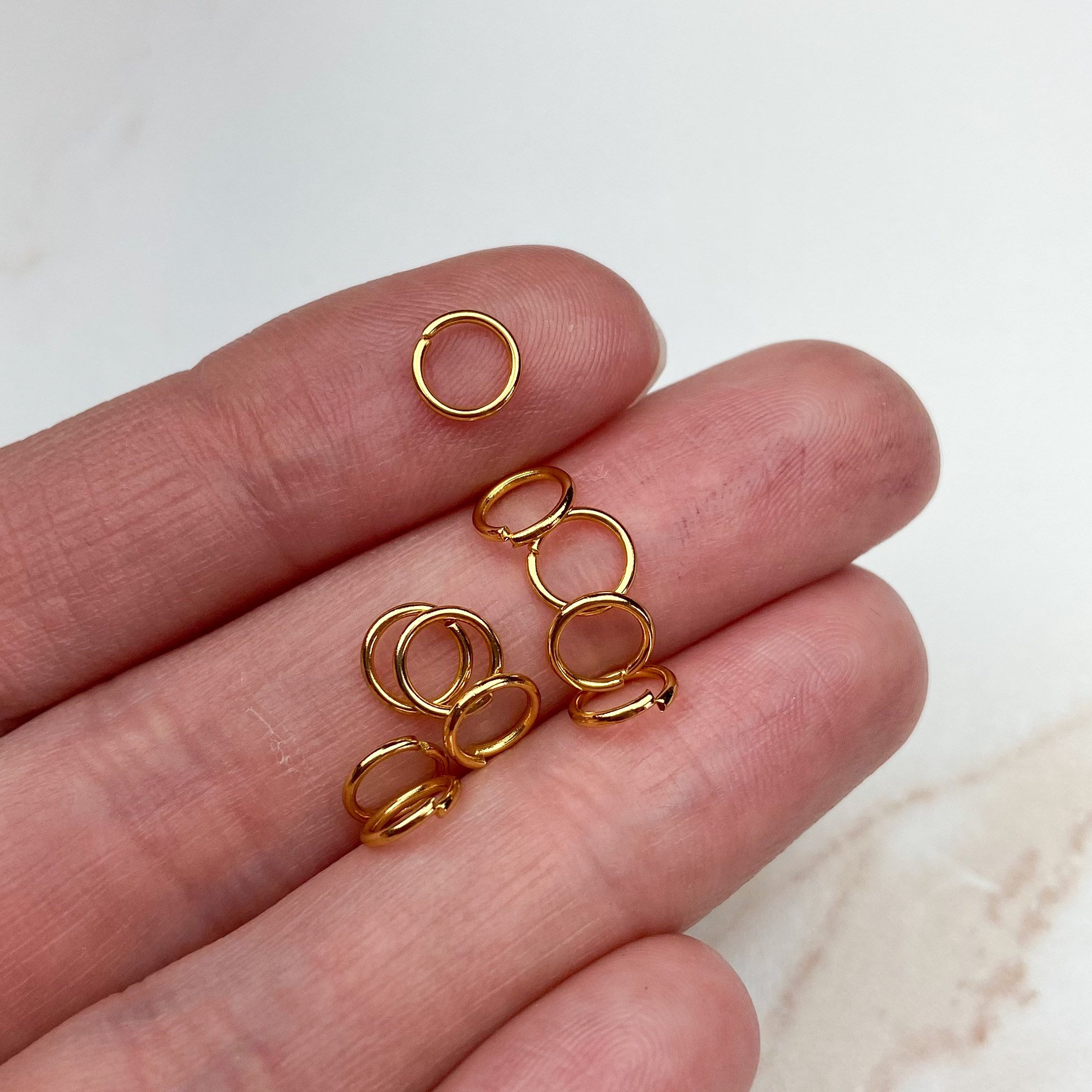 100pcs High Quality 18K Gold Plated Stainless Steel Split Rings