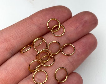 8mm 18K Gold Plated Stainless Steel Jump Rings, Open Jump Rings, 20 Gauge Jump Rings, Bulk Gold Jump Rings, Jewelry Findings