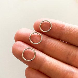 10mm Platinum Plated Jump Rings 100 Pieces, 18 Gauge Jump Rings, Bulk Silver Jump Rings
