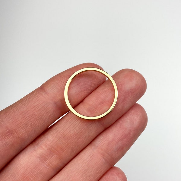 18K Gold Plated Circle Connector Charms, Gold Earring Findings, Jewelry Supplies