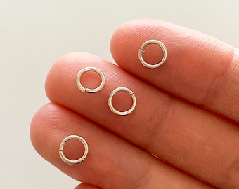 6mm Platinum Plated Jump Rings 100 Pieces, 19 Gauge Jump Rings, Bulk Silver Jump Rings