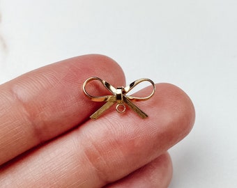 18K Gold Plated Ribbon Earring Posts, Gold Bowknot Earring Posts, Earring Component, Earring Supplies, Jewelry Supplies
