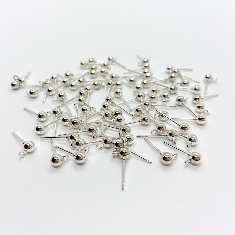 BULK 50 Pcs 4mm Silver Stud Earring Post Stud Earring Etsy