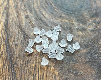 100+ Clear Silicone Earring Backs: Soft Rubber Safety Stoppers for DIY Jewelry Crafts