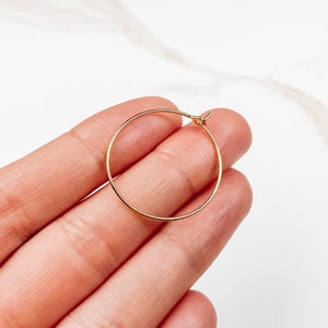 25mm 18K Gold Plated Hoop Findings, Gold Ear Wire, Earring Findings, Jewelry Findings, Gold Plated Wine Charm Rings