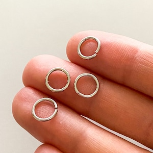 8mm Platinum Plated Jump Rings 100 Pieces, 18 Gauge Jump Rings, Bulk Silver Jump Rings
