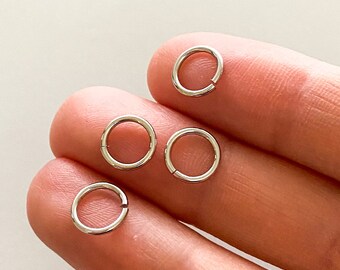 Anillos de salto de 8 mm chapados en platino, 100 piezas, anillos de salto de calibre 18, anillos de salto de plata al por mayor