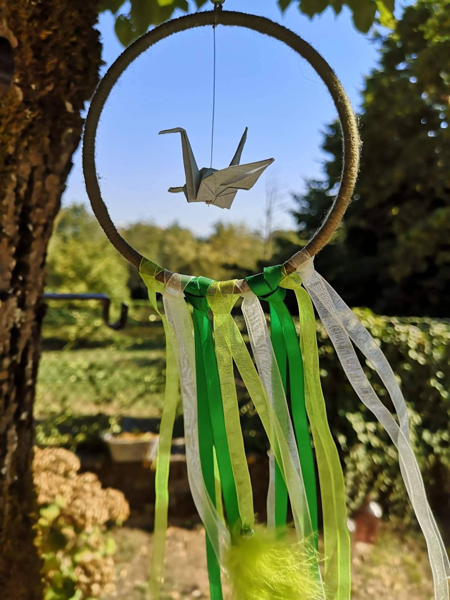 Origami, Attrape-Rêves, Mobile, Grue, Vert, Chambre d'enfant.