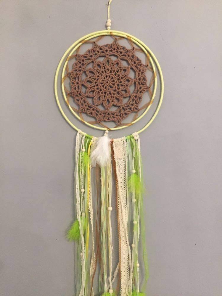 Attrape Rêves Au Crochet Marron.