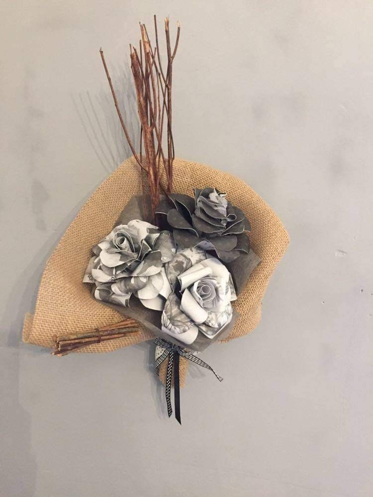 Bouquet de Fleurs en Papier, Roses Papier Fait Main, Origami.