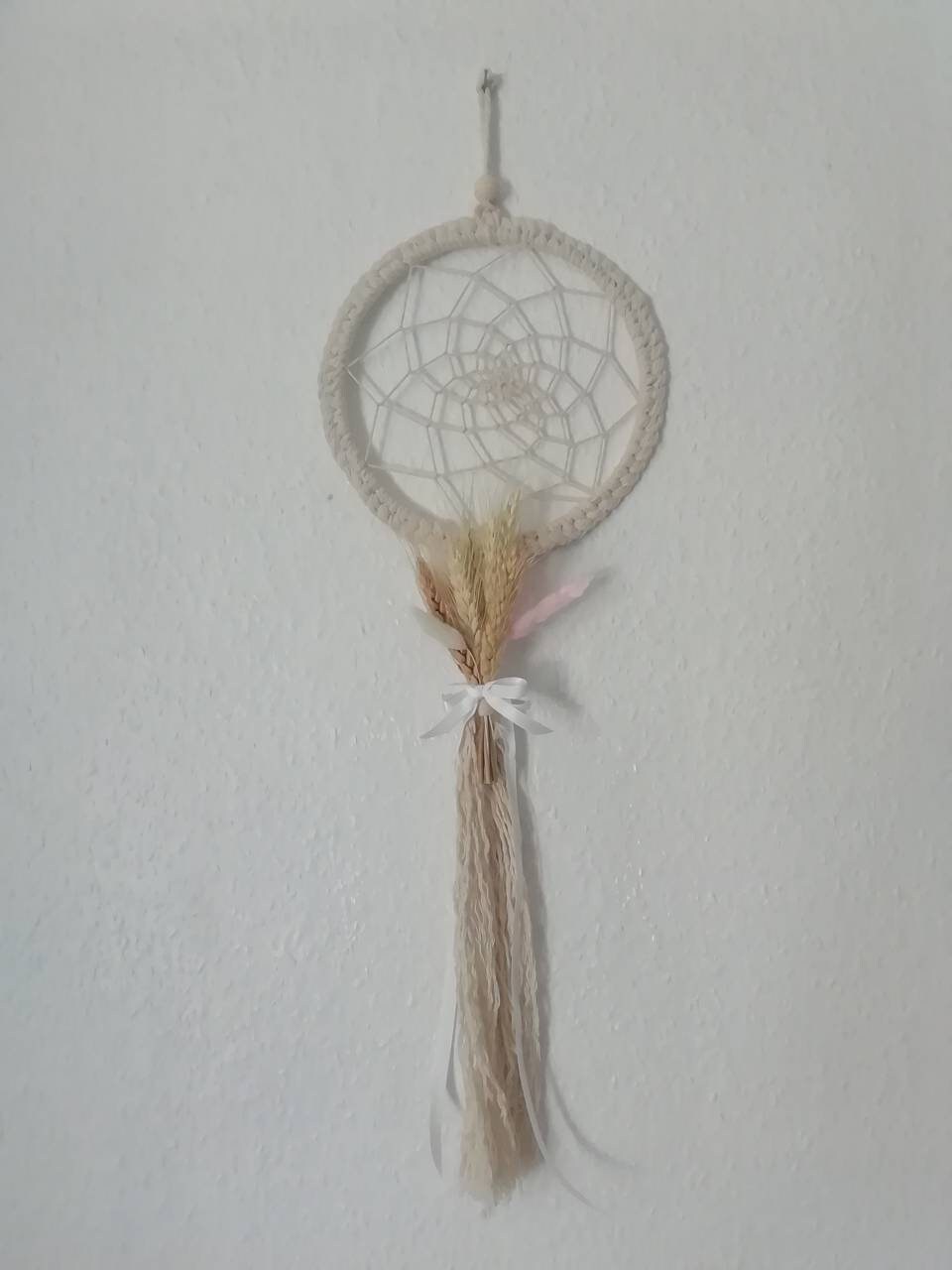 Attrape-Rêves Macramé Fleurs Séchées.