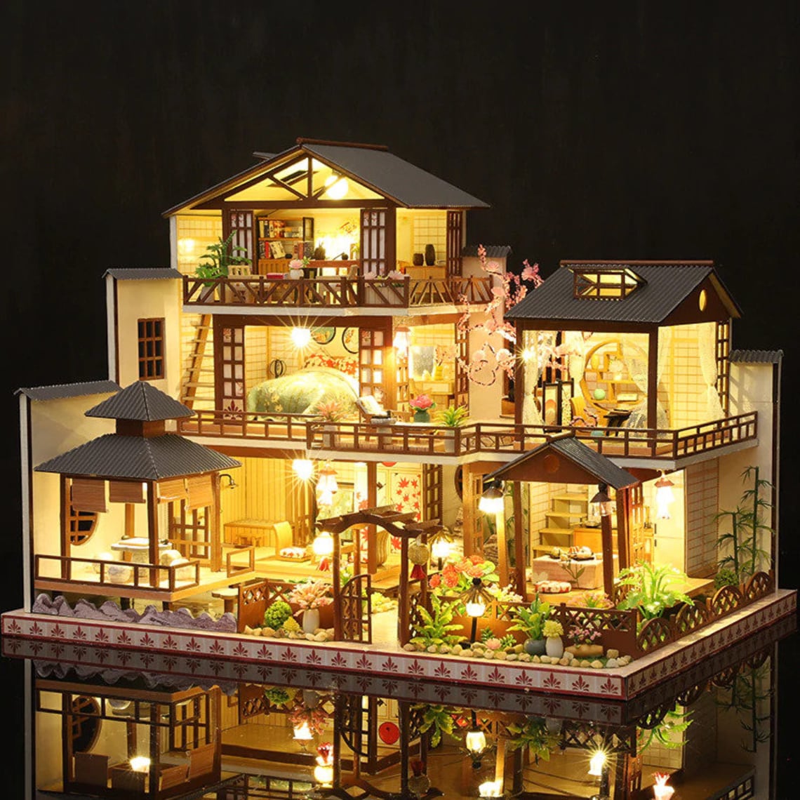 Luxury Doll House DIY Kit Wooden Japanese Architecture Self Etsy