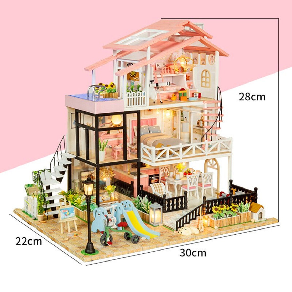 Princess Casa Luxury Doll House DIY Kit Wooden Self Assembly Etsy