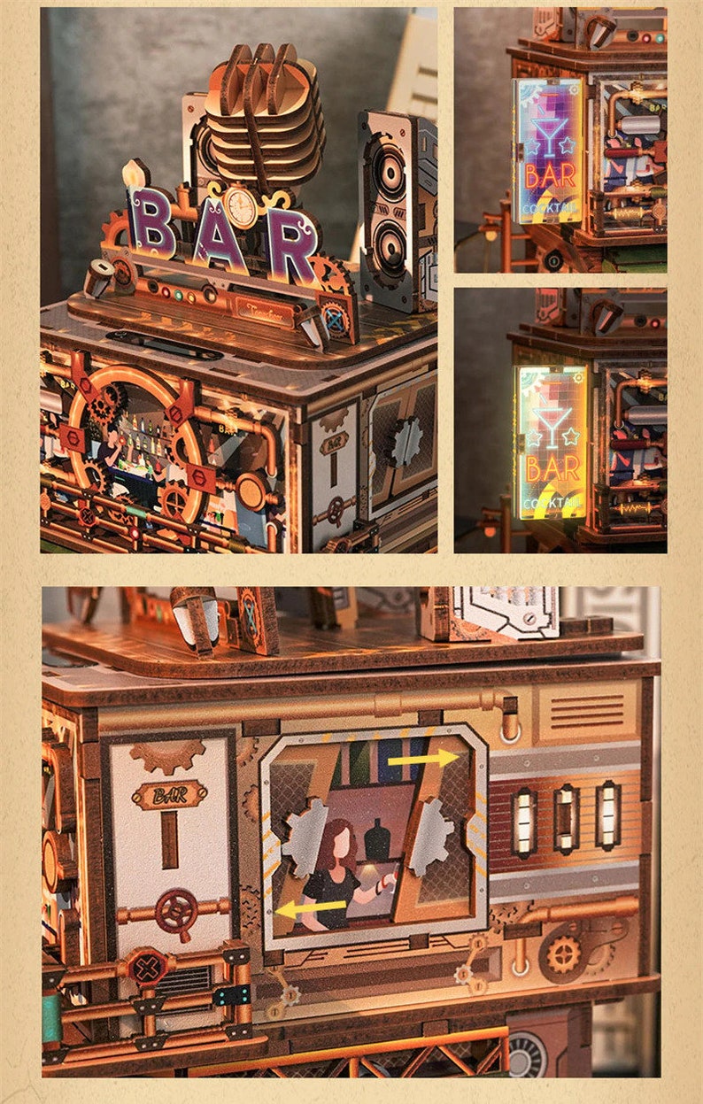DIY Punk BAR Kit Dollhouse Jigsaw Puzzle Assembled 3D Model Etsy