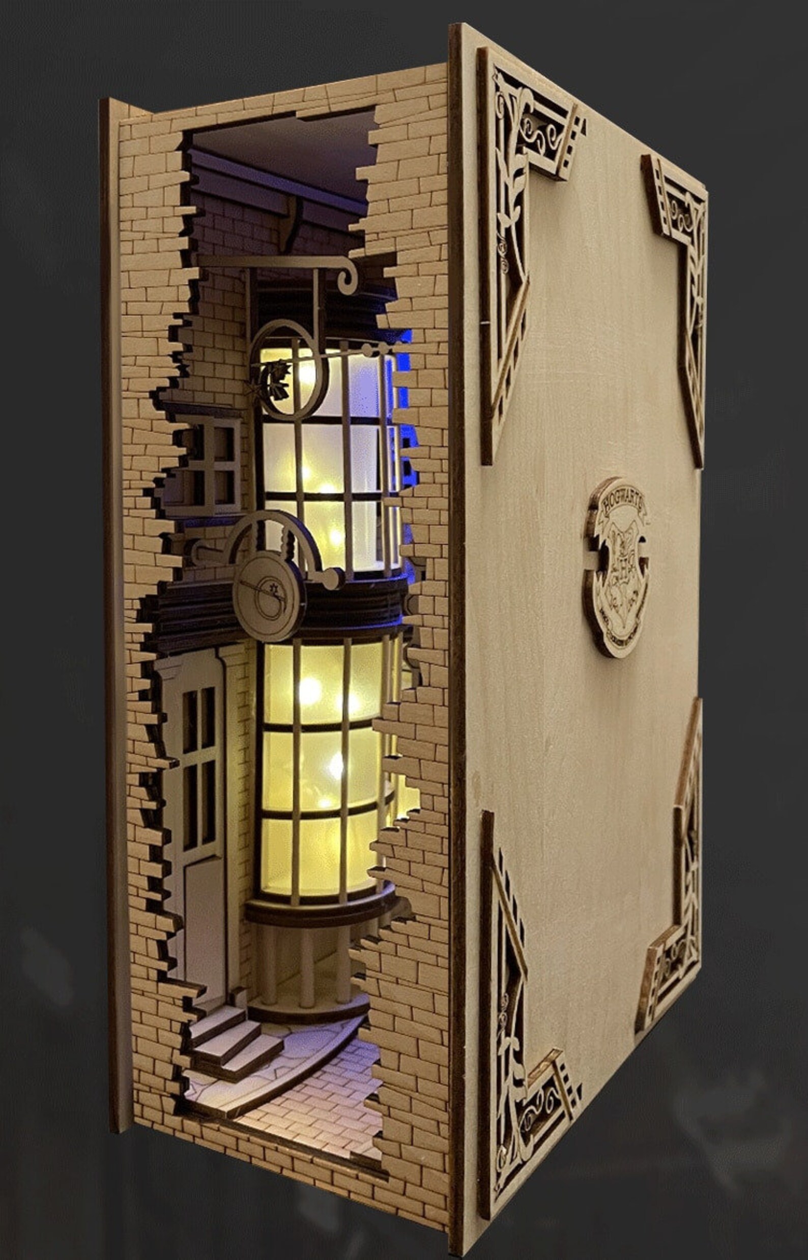 DIY Wooden Book Nook Shelf Insert Kits Miniature With Etsy