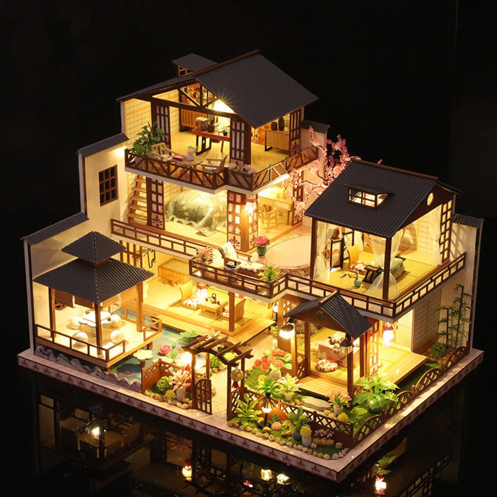 Luxury Doll House DIY Kit Wooden Japanese Architecture Self Etsy