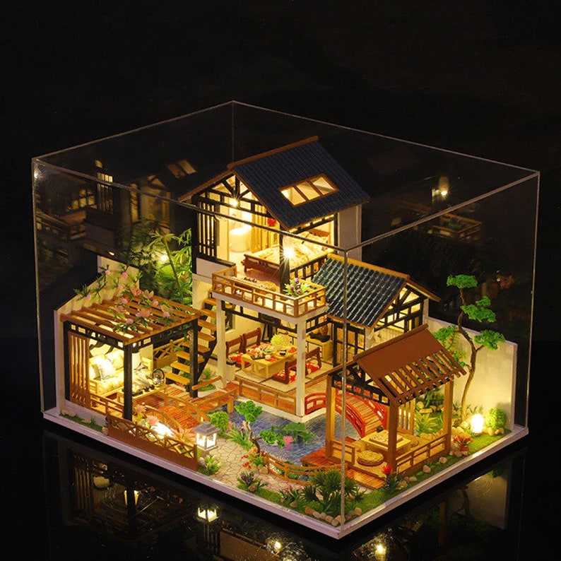 DIY Wooden Japanese Villa With Furniture and Lights - Etsy