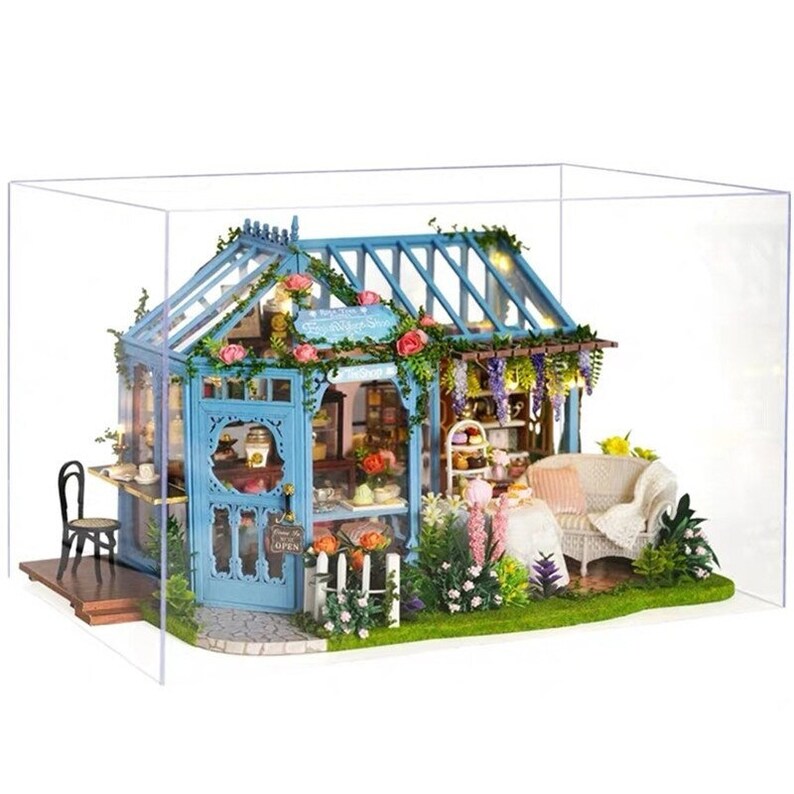 DIY Wooden Doll House Kit Rose Garden Tea House Assembled Etsy