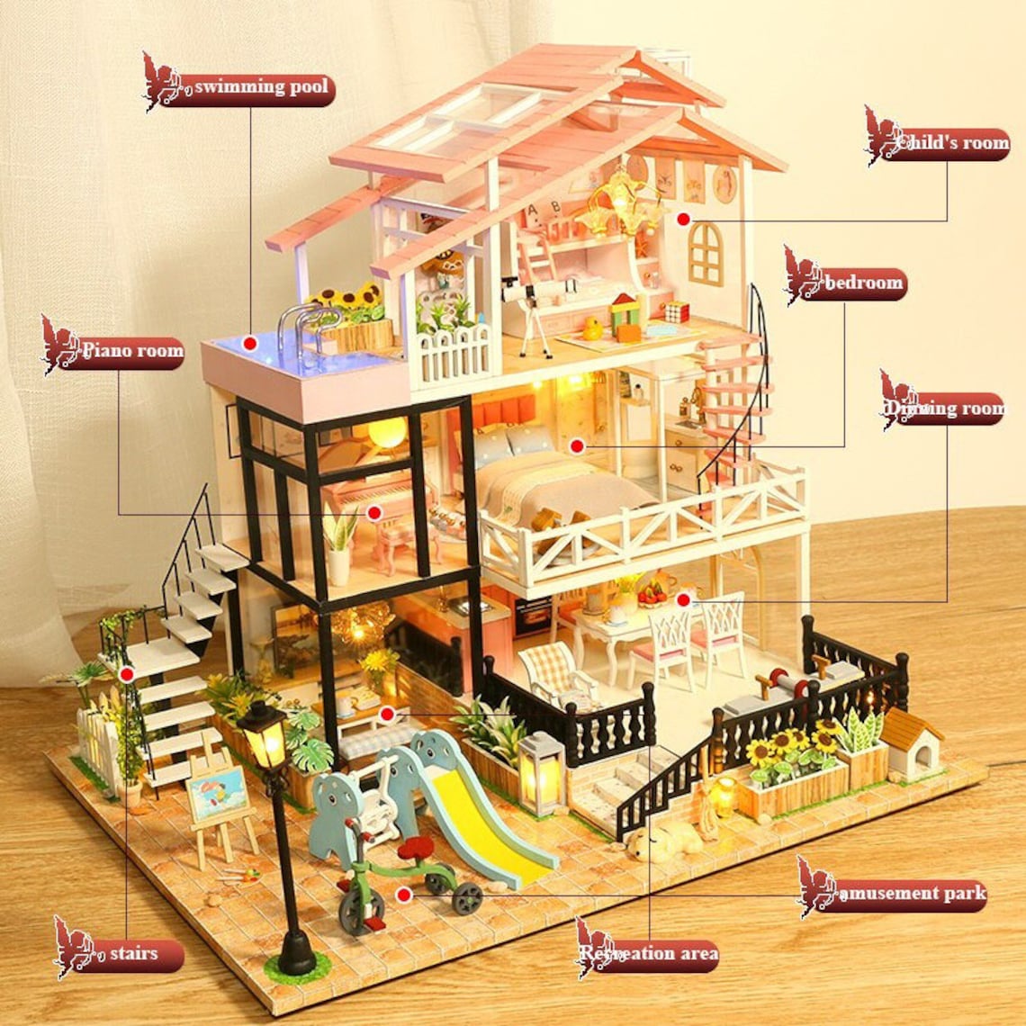 Princess Casa Luxury Doll House DIY Kit Wooden Self Assembly Etsy
