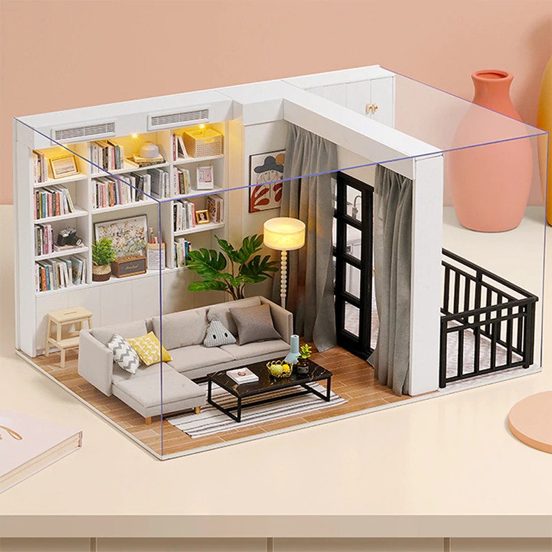 Mini DIY Wooden Doll House Kit Self Assembly Miniature With Etsy
