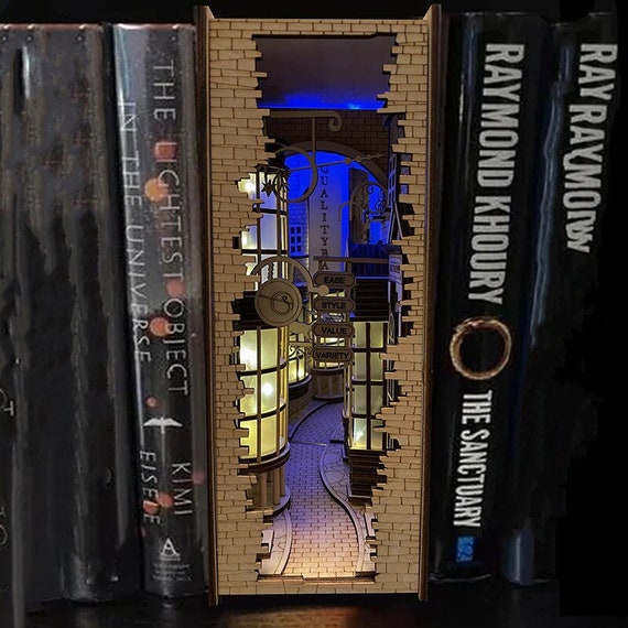 DIY Wooden Book Nook Shelf Insert Kits Miniature With Etsy