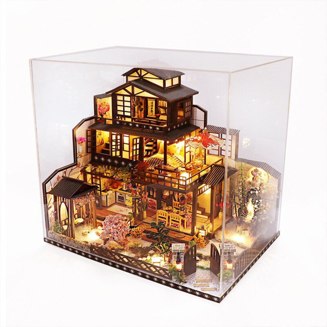 DIY Wooden Dollhouse Villa Kit Assembled Miniature With - Etsy