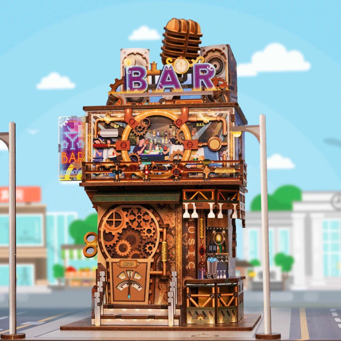DIY Punk BAR Kit Dollhouse Jigsaw Puzzle Assembled 3D Model Etsy