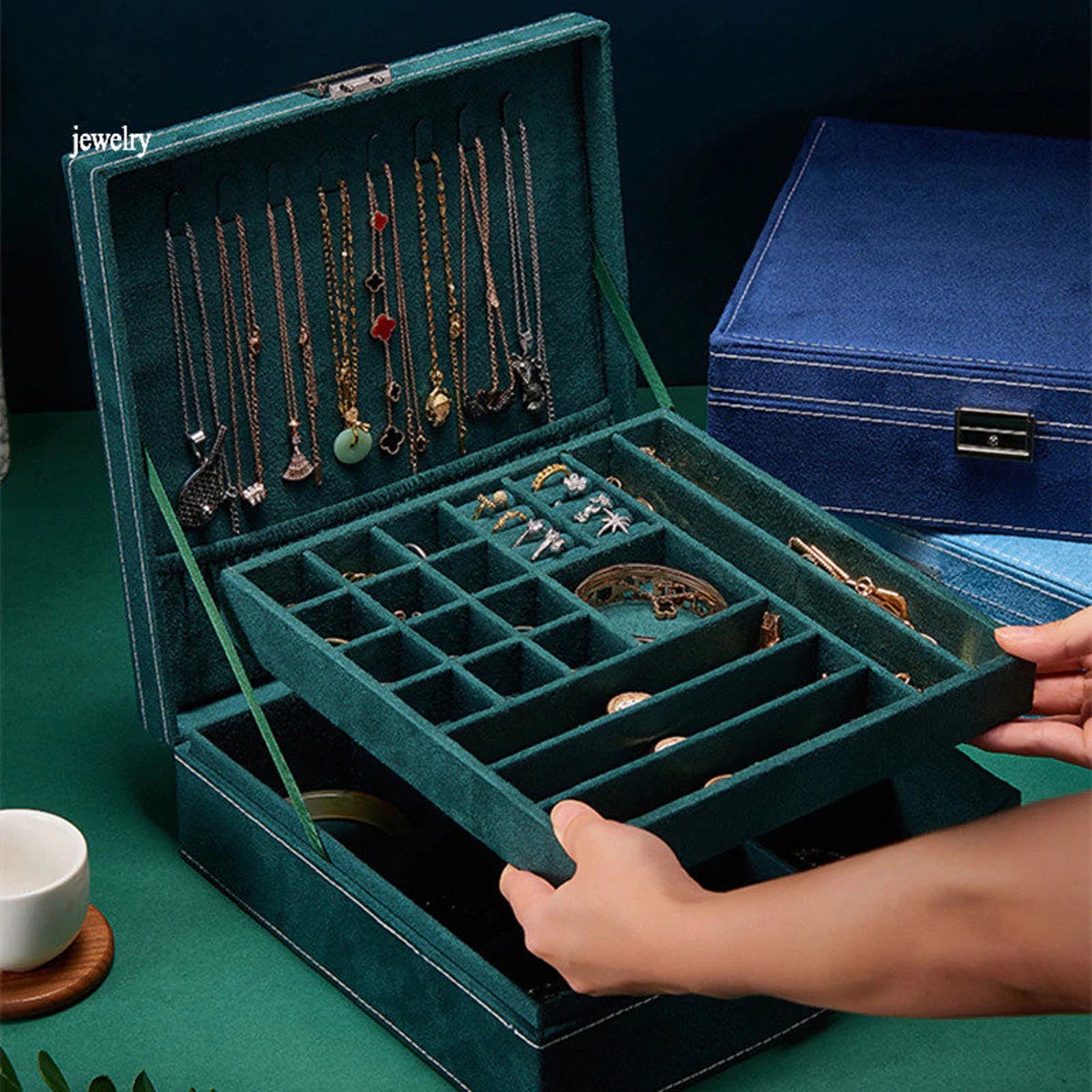 Large Jewelry Box with Locker Jewelry Organizer for Women Etsy