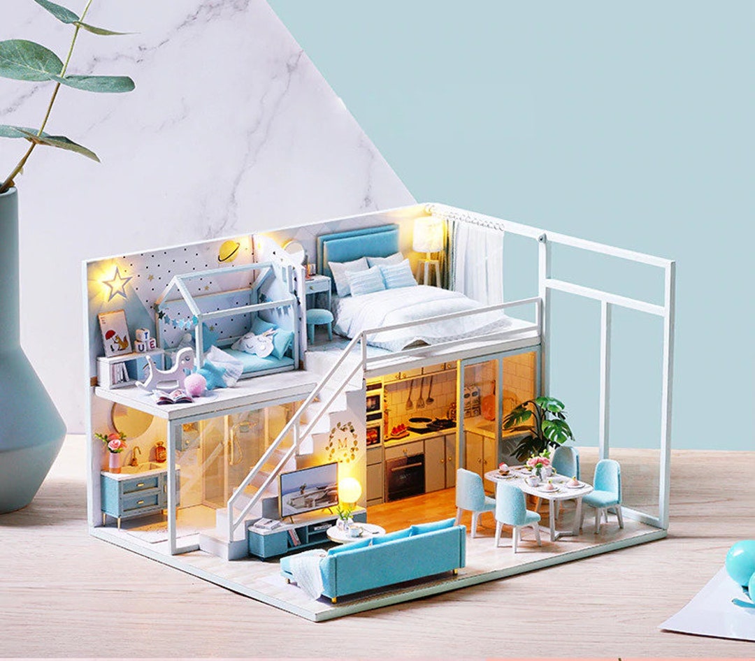 DIY Wooden Doll House Kit Princess House Assembled Miniature - Etsy