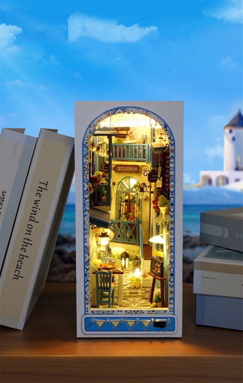 DIY Kit De Coin De Livre - Kit De Maison Miniature DIY Avec Meubles Et  Lumières LED, Kit De Modèle De Construction Pour Adultes, Puzzle En 3D En  Bois