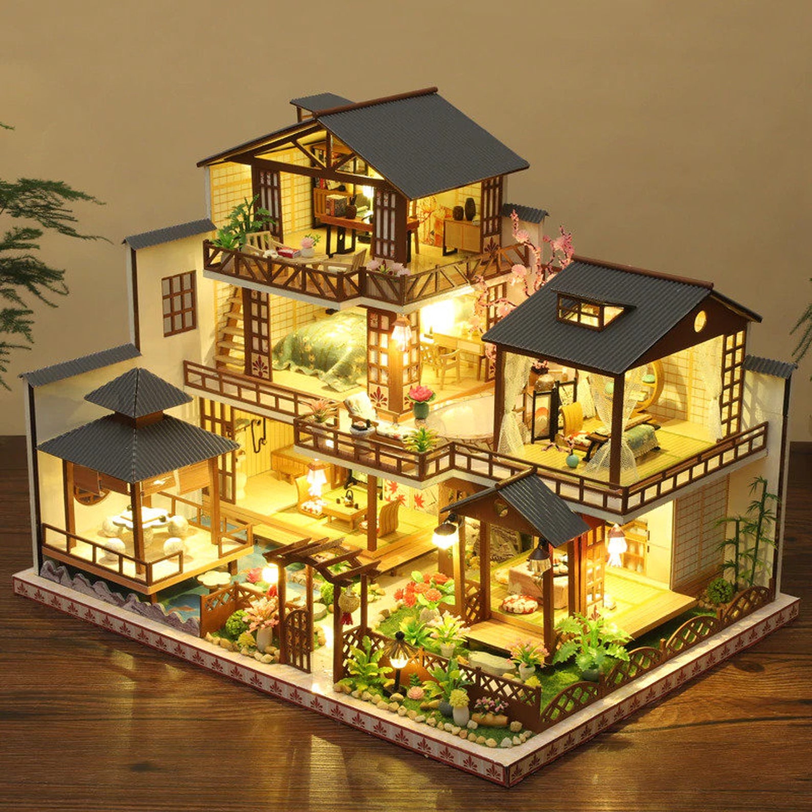 Luxury Doll House DIY Kit Wooden Japanese Architecture Self Etsy