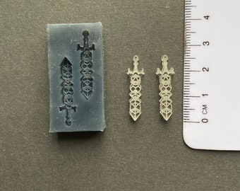 DnD Die Sword Earring Silicone Mould, Dungeons And Dragons
