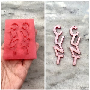 C*** Dangle Earring, Silicone Mould, Jewellery Mould, Earring Mould, dangle Earring, Rude Earring Mould