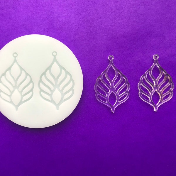 Patterned Peacock Dangle Silicone Mould Earring