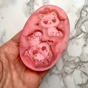 Love Kitty, Earring Silicone Mould, with hole