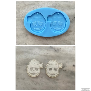 Large Santa Jack, Silicone Mould, Jewellery Mould, Earring Mould, dangle Earring, Spooky Christmas