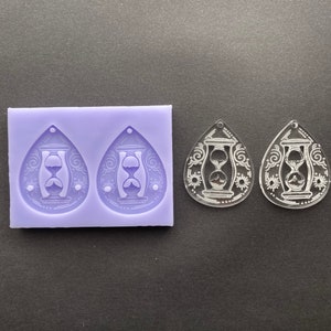 Clessidra occulta, Orecchino Stampo in silicone, con foro, Stampo per orecchini pendenti, Stampo per orecchini a goccia