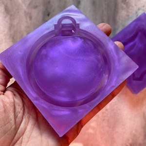 Round Christmas Bauble Shaker Silicone Mould, Tree Decoration, with Loop