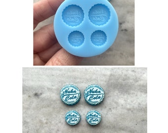 Juego de aretes Nuka Cola Caps, molde de silicona, Fallout